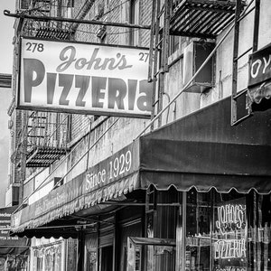 John's Pizza, Greenwich Village, NYC Photography, New York City Wall Art, Pizzaria, Black and White, Bleecker Street, I Love New York image 1