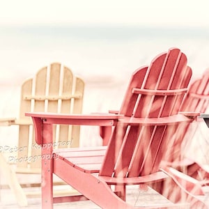 Lake Michigan Beach Chairs Print, Michigan Wall Decor, Beach Wall Art, Vintage Beach Art, BOHO Decor, Large Wall Art
