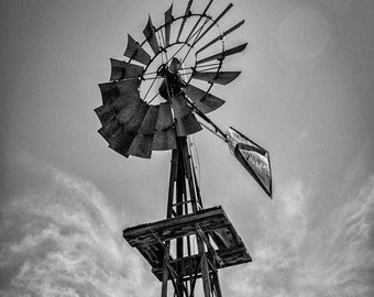 Vintage Windmill, Southwest Decor, Texas Wall Art, Desert Art Print, West Texas, BOHO Wall Decor,