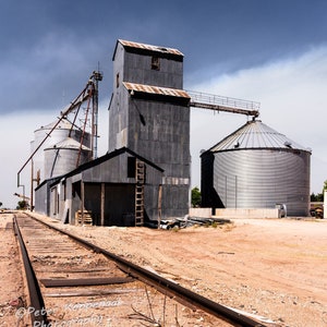 Wyoming Grain Elevator, Railroad Tracks, Wyoming Photography, Railroad Decor, Western Decor, Train Decor, Farmhouse Decor
