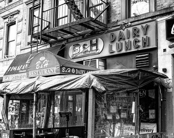 B&H Dairy Kosher Vegetarian Restaurant, Lower East Side Vegan Diner, East Village, New York Sign, NYC Photography, New York City Wall Art