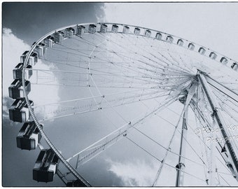 Paris Big Wheel Photo, Roue de Paris Ferris Wheel Print, Paris Photography, Paris Wall Art, I Love Paris, Amusement Park