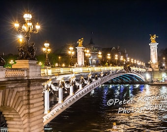 Paris Photography, Paris Bridge, French Print, Pont Alexandre III, Paris Bedroom Decor, France Travel Decor, I Love Paris, Gift for Her