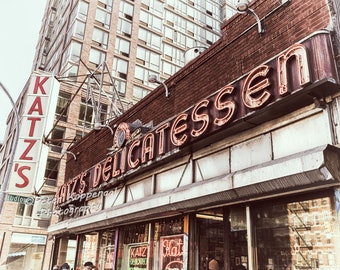 Katz's Delicatessen, Lower East Side Deli, Houston Street and Ludlow Street Sign, New York Sign, NYC Photography, New York City Wall Art