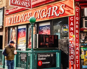 Village Cigars, Christopher Street, NYC Photography, New York City Wall Art, West Village, Greenwich Village, I Love New York