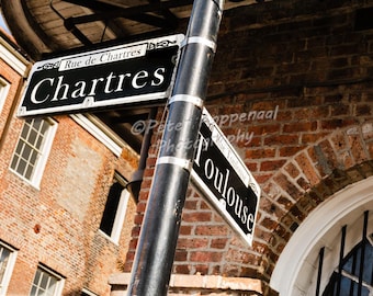French Quarter - New Orleans Style Metal Street Sign, Rustic
