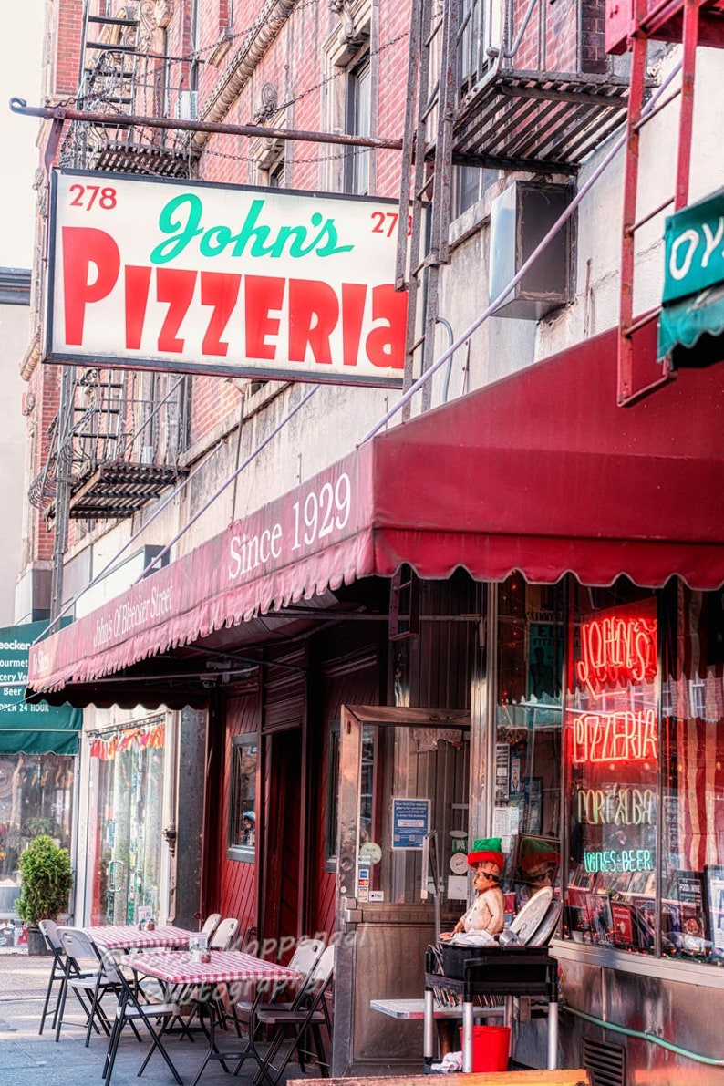 John's Pizza, Greenwich Village, NYC Photography, New York City Wall Art, Pizzaria, Black and White, Bleecker Street, I Love New York image 2