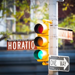 Horatio Street Sign, Hudson Street, NYC Photography, New York City Wall Art, Greenwich Village, I Love New York
