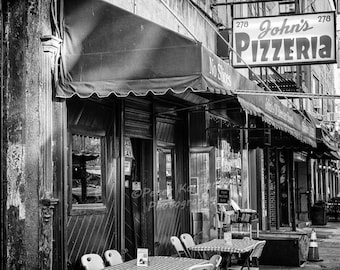 John&#39;s Pizza II, Greenwich Village, NYC Photography, New York City Wall Art, Pizzaria, Black and White, Bleecker Street, I Love New York