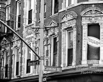 Bleecker Street Carmine Street Sign, NYC Photography, New York City Wall Art, Greenwich Village, I Love New York, West Village
