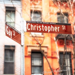 Christopher Street, Gay Street, Gay Art, LGBTQ, Gay Pride, LGBT History, Greenwich Village, New York Sign, New York City Wall Art