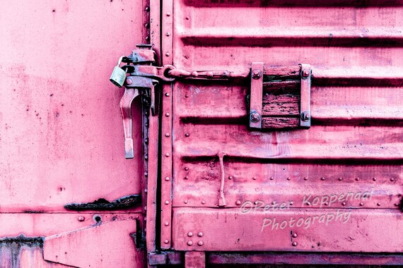 Railroad Car Print Rustic Train Lock Boho Country Home Wall Art Decor Sante Fe Line Train Lover Gift For Men Boyfriend Husband Him Her