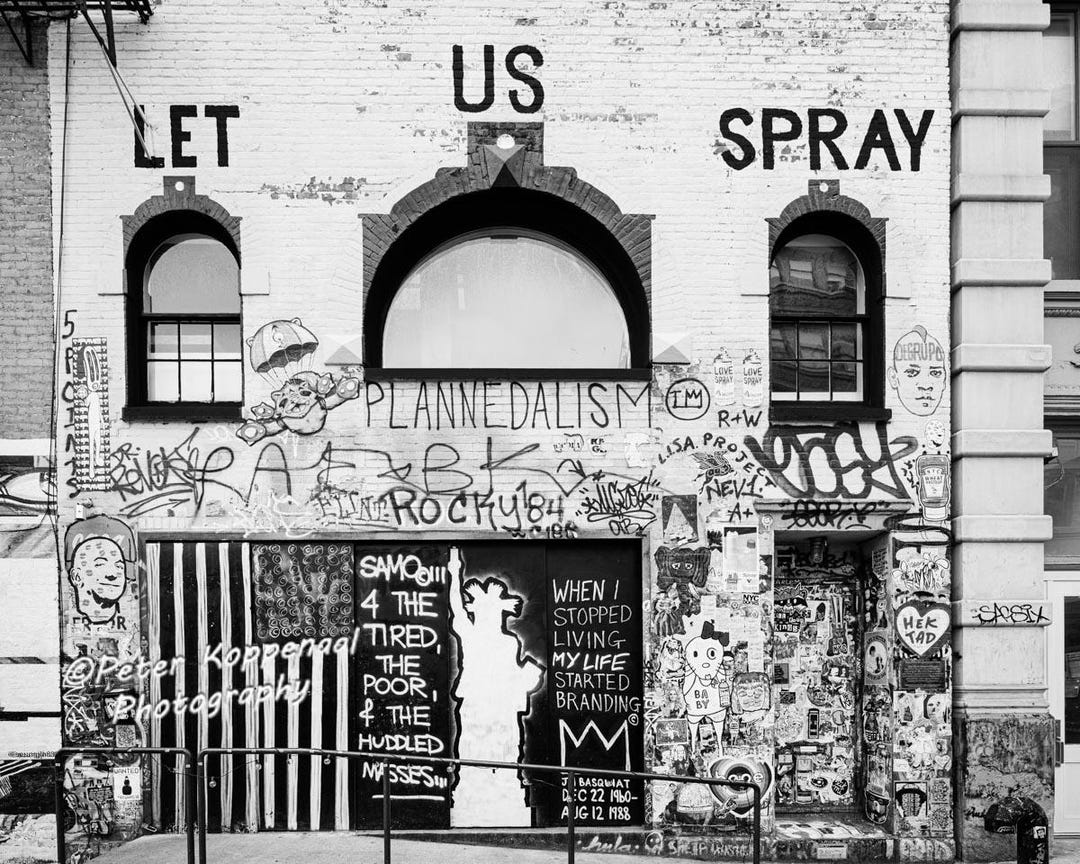 New York City Street Art Photography, Black and White NYC Mural, BOHO ...