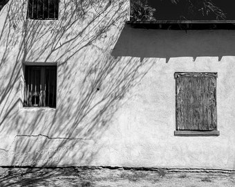 Adobe Abandoned Building, Tucson Arizona Wall Art, House and Shadows, Southwest Decor, Desert Wall Art, Western