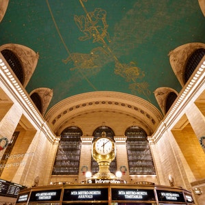 Grand Central Station Clock and Ceiling, NYC Photography, New York City Wall Art, Train Station, Big Apple, I Love New York, Constellations Color