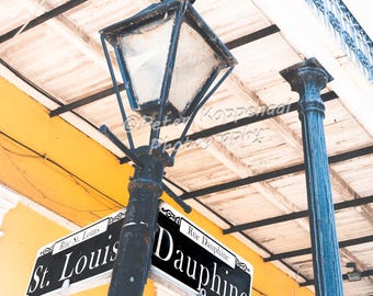 French Quarter - New Orleans Style Metal Street Sign, Rustic