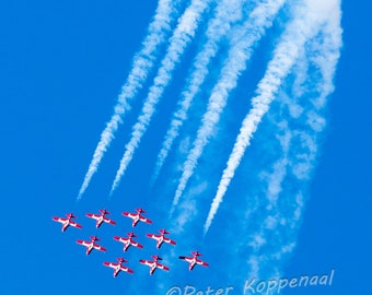 Air Show Photography, Royal Canadian Air Force Snow Birds, Aerobatic Stunt Flying, Airplane Lover Gift for Pilot