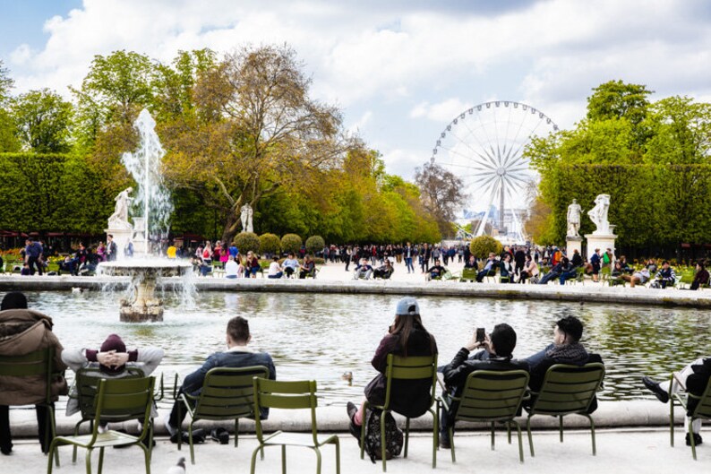 Tuileries Garden Fountain Paris Big Wheel Paris Wall Art Etsy