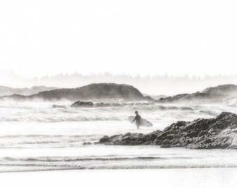 Tofino Art, BOHO Decor, Surfer Misty, Northwest Coast, Pacific Rim Art, Ocean Lover, Vancouver Art, Home Decor,