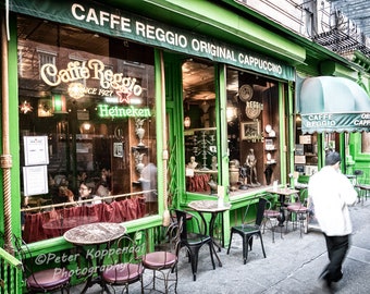 Caffe Reggio, Greenwich Village, MacDougal Street, NYC Photography, Bohemian Cafe, Cappucinno, New York City Wall Art, I Love New York