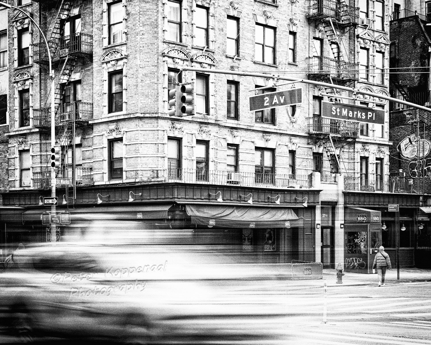 St Marks Place 2nd Avenue Street Sign, East Village Taxi