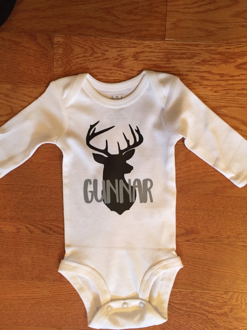 Baby Shirt with Deer Hunting Buddy Bodysuit. Woodland Bodysuit Deer Bodysuit Deer Onesie Hunting Onesie Deer Shirt