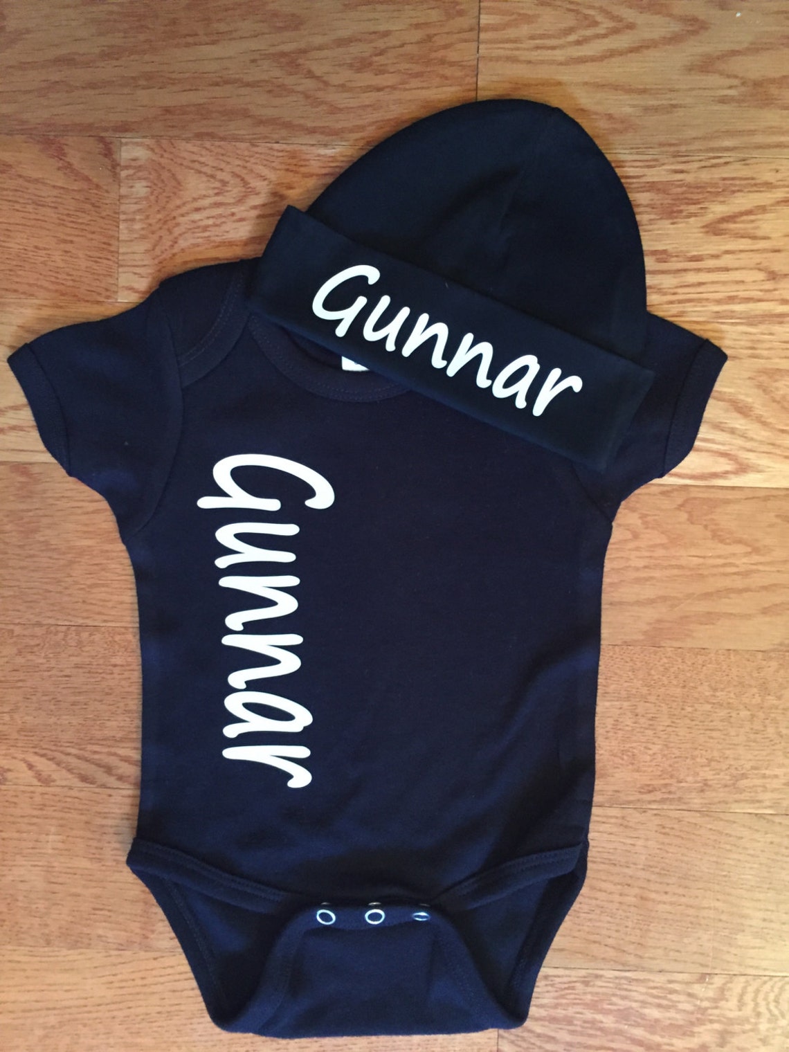 Baby Name Onesie. Personalized Baby Boy Onesie and Hat Set. Etsy