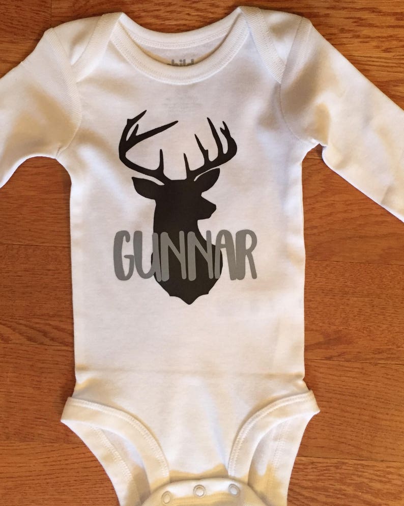 Baby Shirt with Deer Hunting Buddy Bodysuit. Woodland Bodysuit Deer Bodysuit Deer Onesie Hunting Onesie Deer Shirt