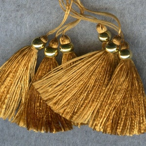 for your dollhouse Pair of Mini Old Gold Tassels 