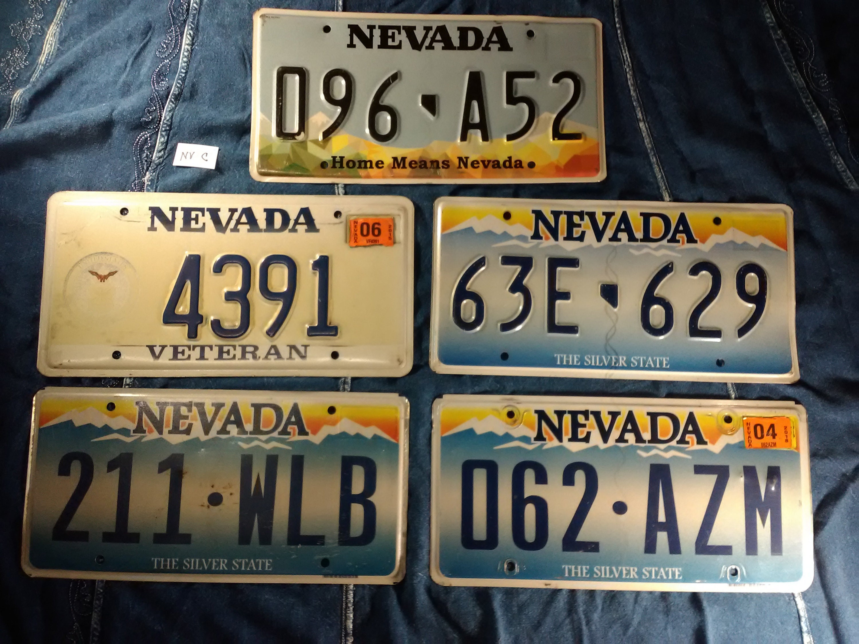 Set of 5 Nevada License Plates for display or crafts Etsy