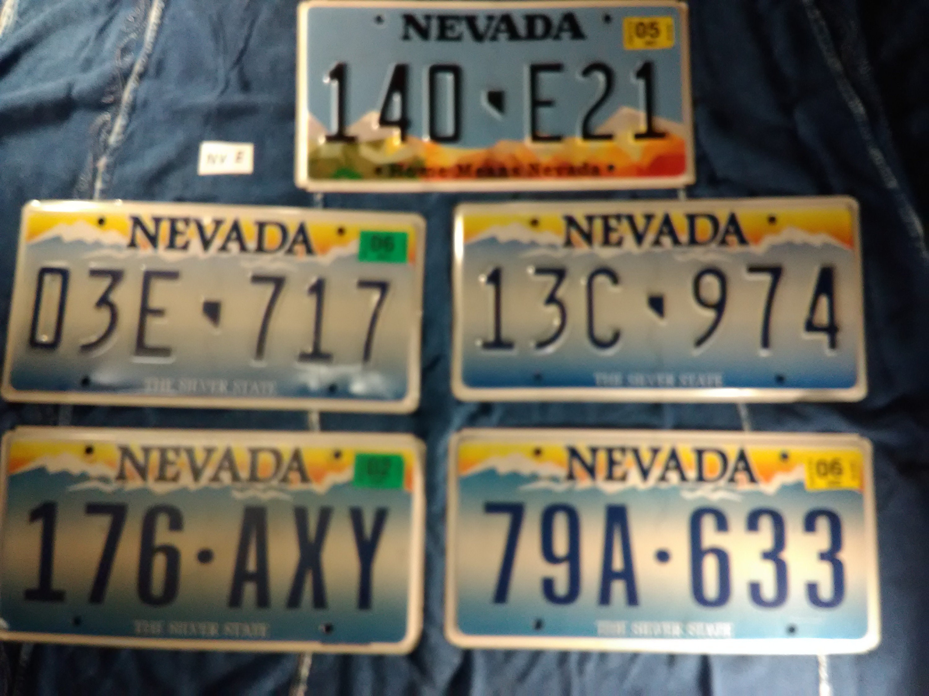 Set of 5 Nevada License Plates for display or crafts Etsy