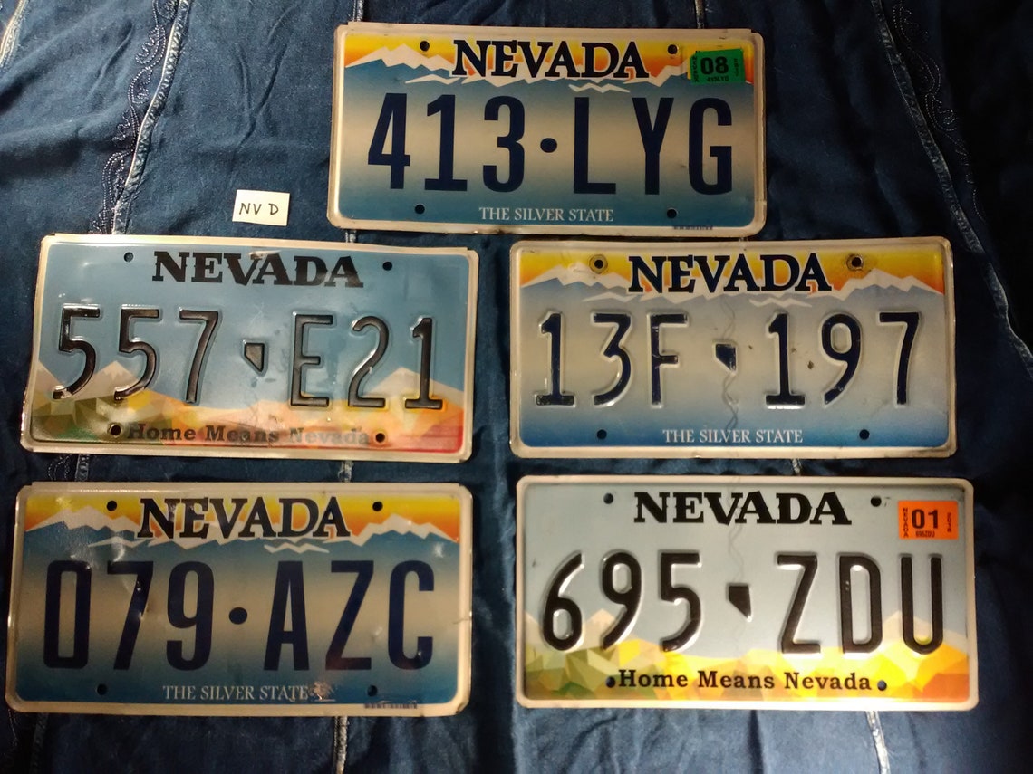 Set of 5 Nevada License Plates for display or crafts Etsy