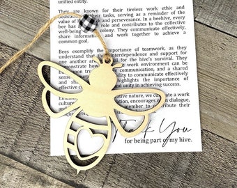 Harmonious Hive Wood Ornament – Celebrate Team Unity and Collaboration