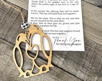 Wooden Partnership Penguins Ornament – Celebrate Unity and Collaboration