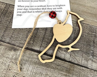 Cardinal Wood Ornament – Heavenly Messenger Symbolizing Love and Remembrance