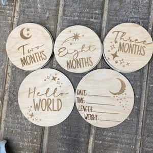 Baby Shower gift, Photo Prop, Blanket Milestone, Month Marker, Milestone Cards ,Baby Milestone, Moon & Stars Milestones, Nursery Milestone