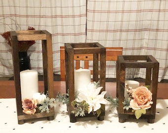 Wood Lanterns, wedding lantern, rustic lantern, boho candle lantern, wedding centerpiece, Babyshower centerpiece