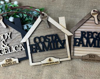 Family Home ornament, personalized Christmas gift, New home gift