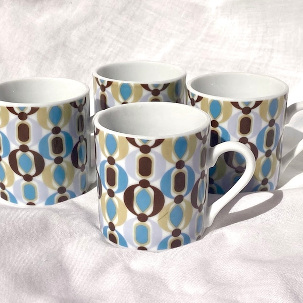 Vintage Espresso Cups | Set of Four | Retro Mid Century Design