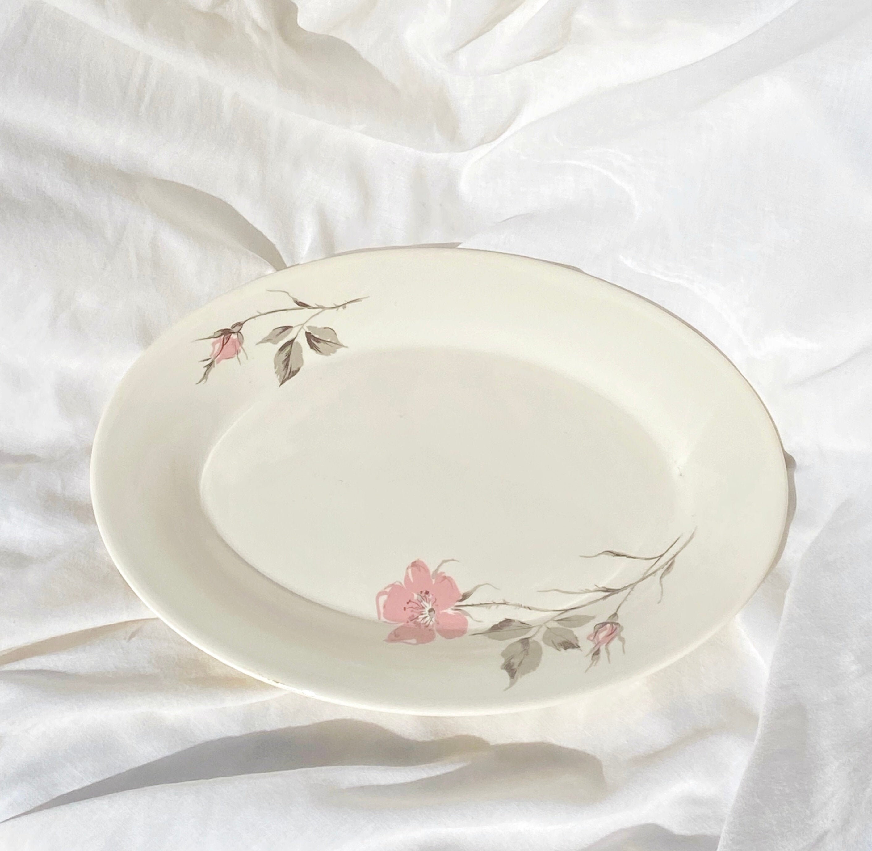 Vintage White Oval Serving Platter / Floral Plate / Large Dish Etsy UK