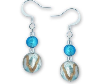 Murano Glass Earrings - Oliva Silver