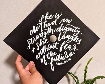 Proverbs 31 Graduation Cap Topper - Customizable! | Graduation Cap Decor | Proverbs 31