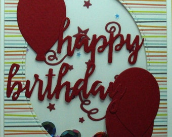 Happy Birthday, Birthday Shaker Card, Balloons, Clown, Party (#85)