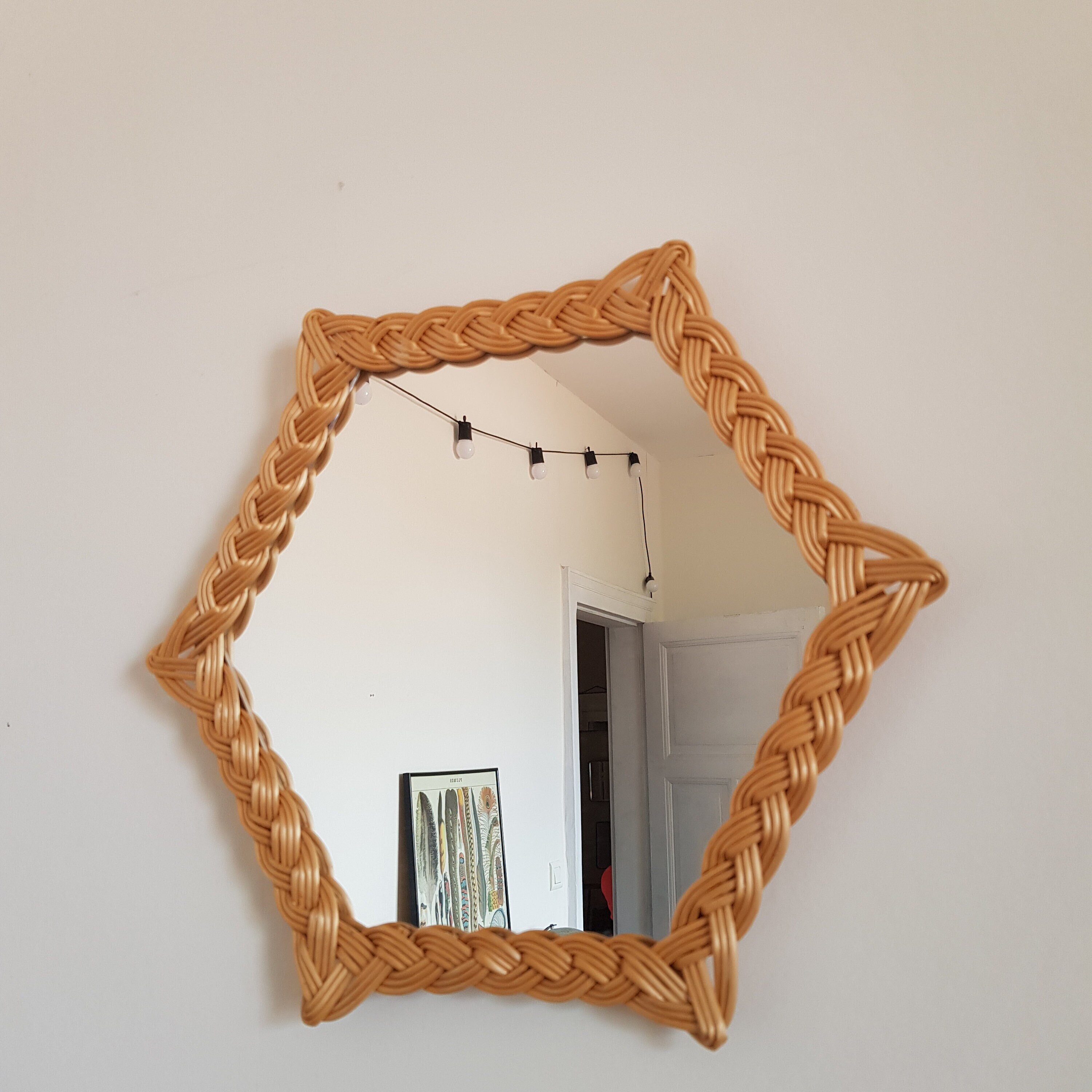 Miroir en Rotin
