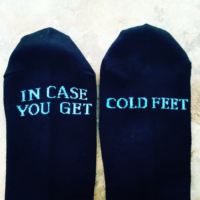 In Case You Get Cold Feet Socks Wedding Gift Grooms Socks Etsy