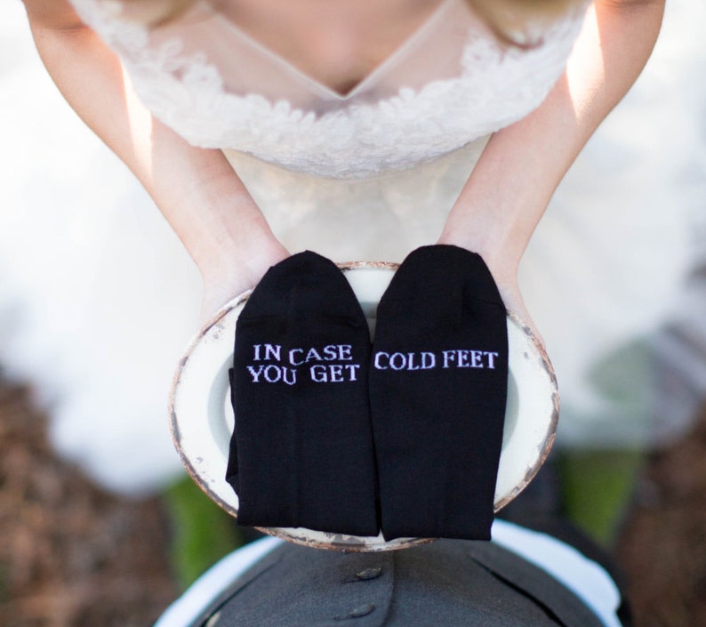 In case you get cold feet socks wedding gift grooms socks | Etsy
