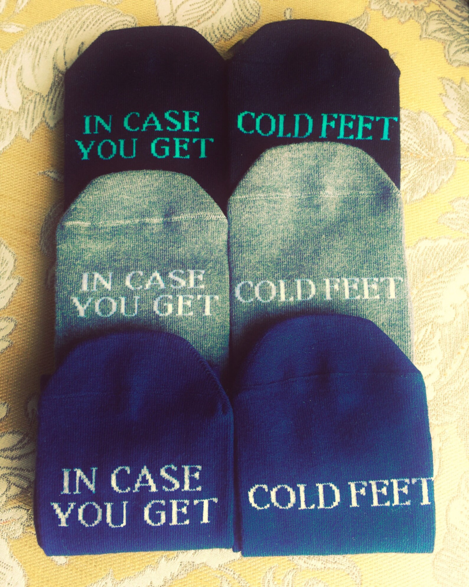 In Case You Get Cold Feet Socks Wedding Grooms Socks Cold Etsy