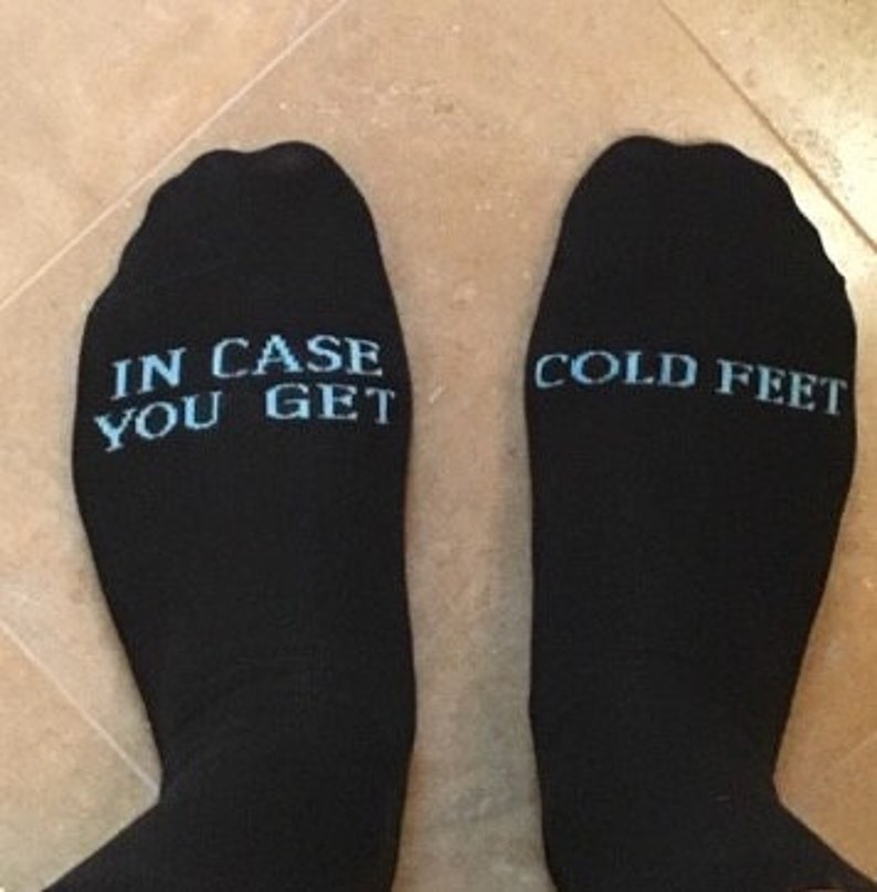 In Case You Get Cold Feet Socks Wedding Gift Grooms Socks Etsy