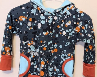 Grow-With-Me Splatter Print Hoodie Size 3-6 Year and 6-9 Year