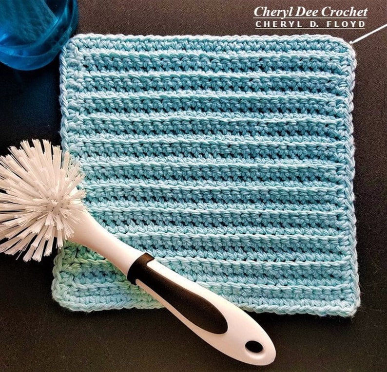 CROCHET PATTERN Simple Ribbed Dishcloth Easy Learning for Etsy